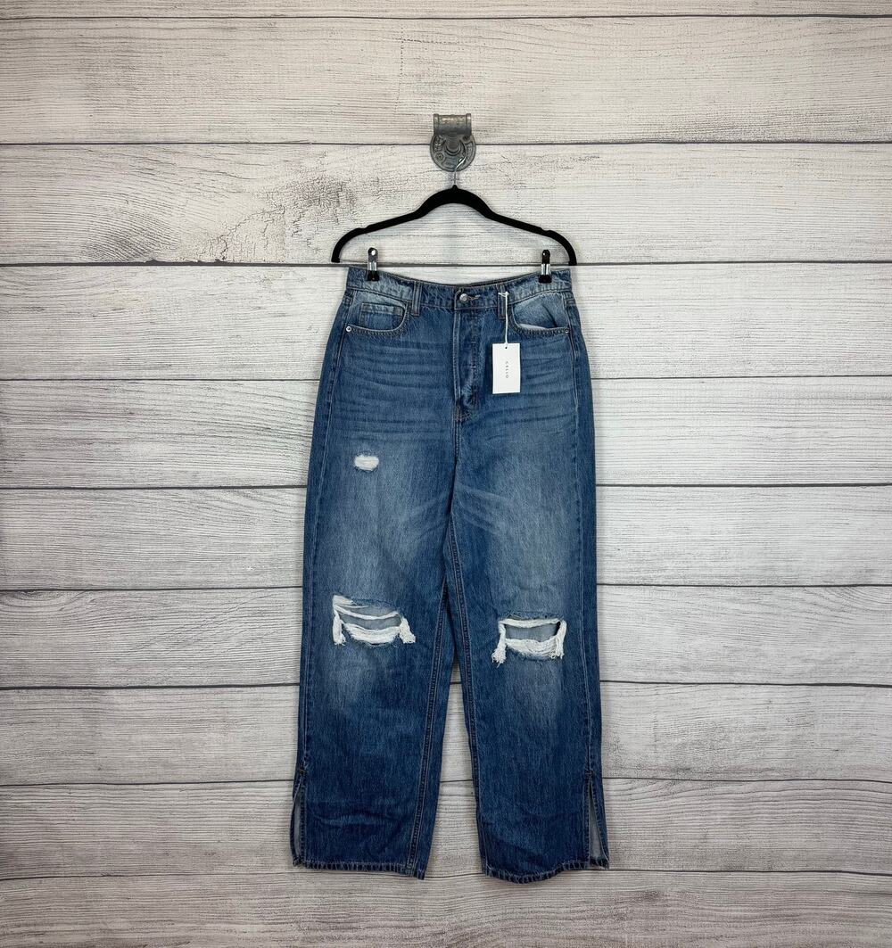 Cello Women's 90's Baggy Distressed Slit Ankle Jeans Size 9